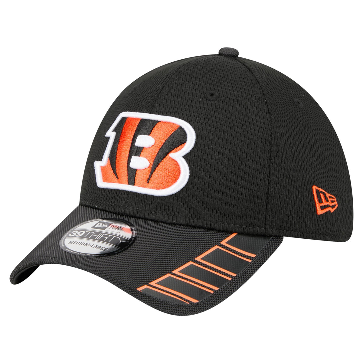 Men's New Era Black Cincinnati Bengals Visor Hit 39THIRTY Flex Hat