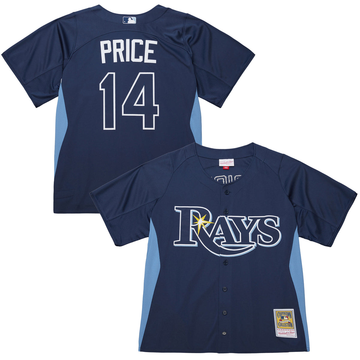 Men's Mitchell & Ness David Price Blue Tampa Bay Rays Authentic Batting Practice Jersey