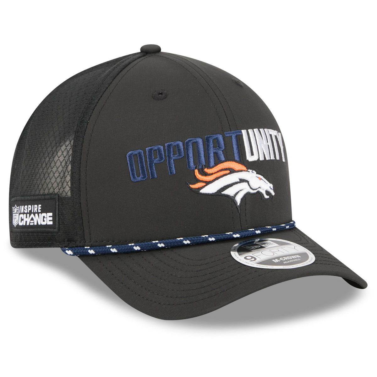 Men's New Era Black Denver Broncos 2025 Inspire Change 9FORTY M-Crown Adjustable Hat