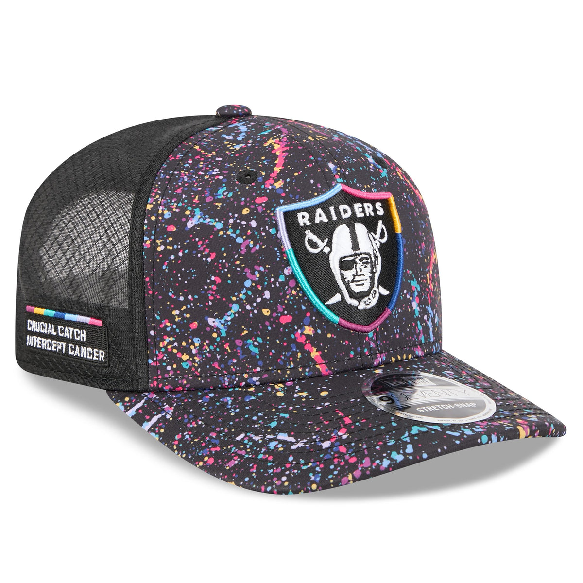 Men's New Era Black Las Vegas Raiders 2025 NFL Crucial Catch 9SEVENTY Adjustable Hat