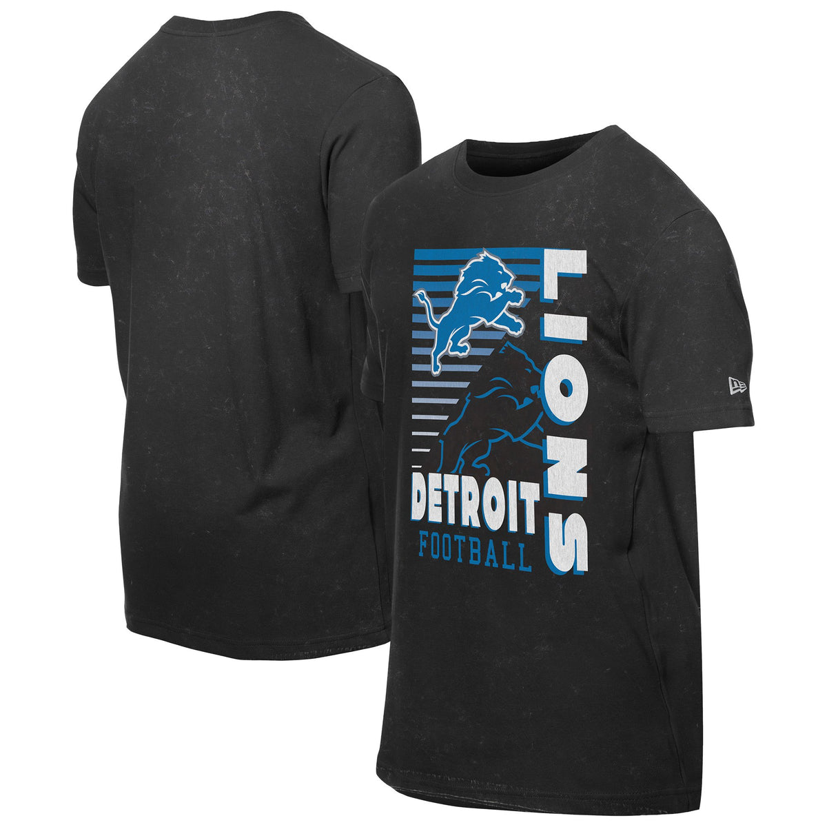 Men's New Era Black Detroit Lions Enzyme Washed Oversized T-Shirt