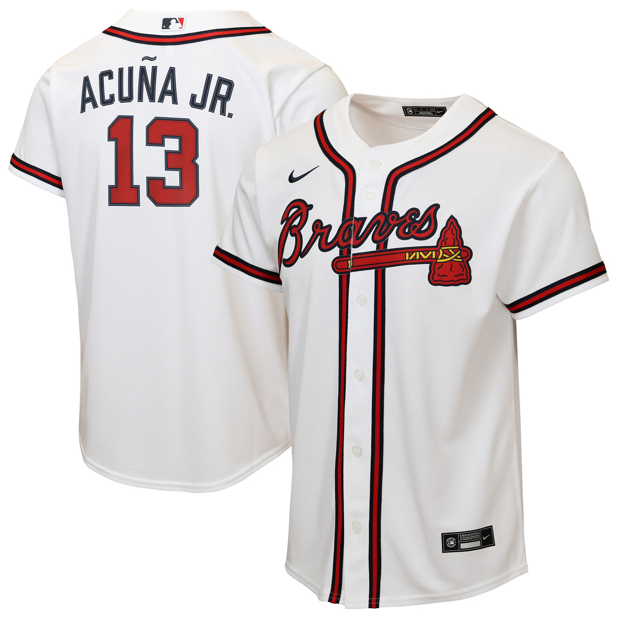Youth Nike Ronald Acuña Jr. White Atlanta Braves Home Replica Player Jersey
