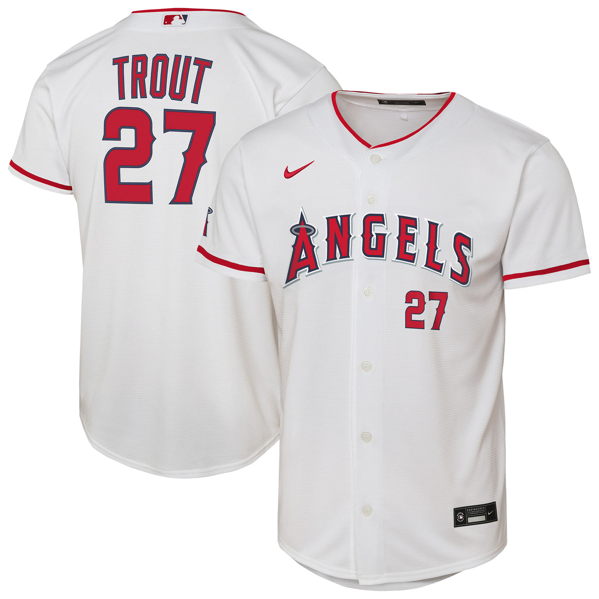 Youth Nike Mike Trout White Los Angeles Angels Home Stadium Player Jersey
