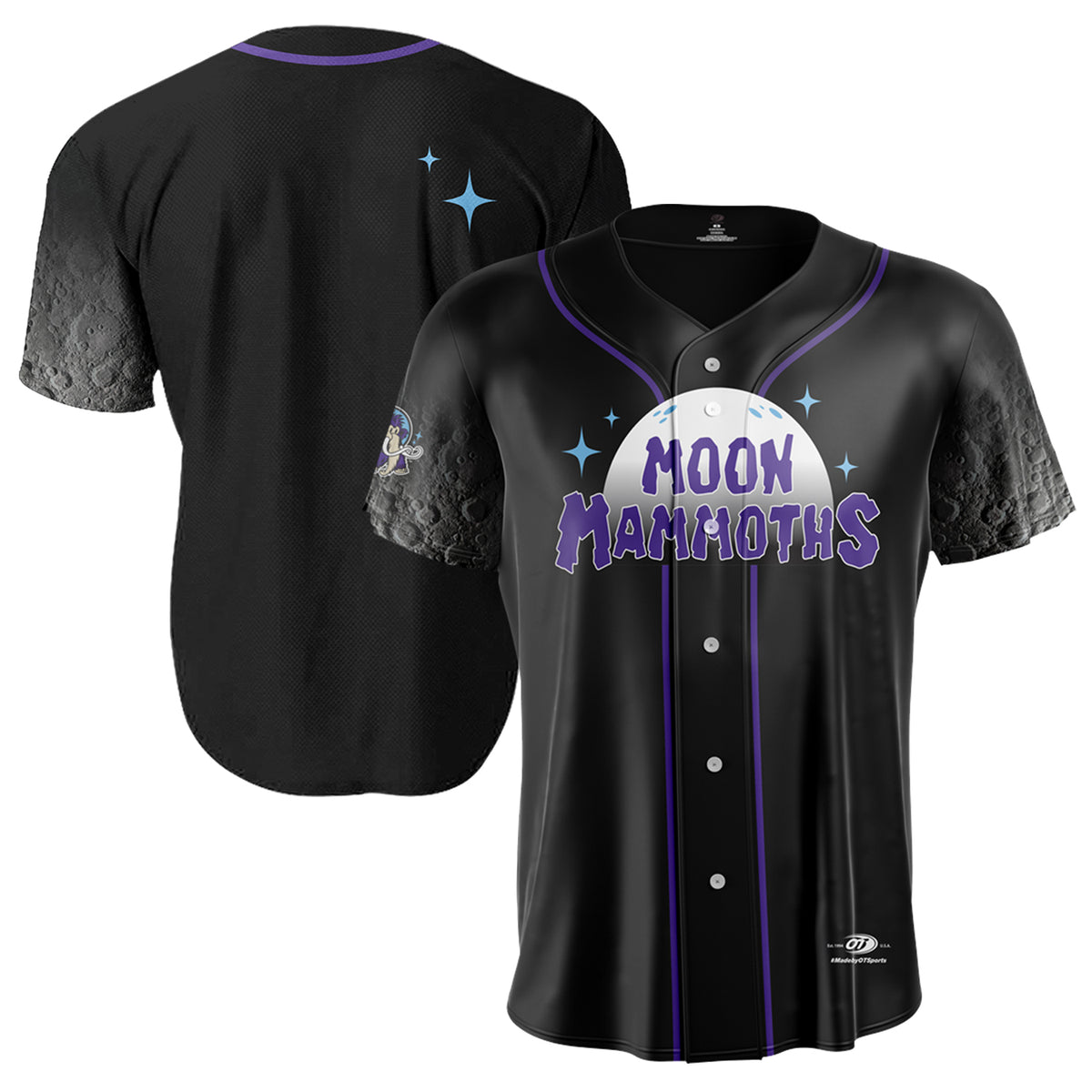 Men's Black Erie SeaWolves Moon Mammoths Alternate Replica Jersey