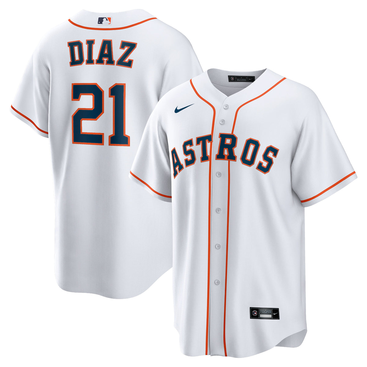 Youth Nike Yainer Diaz White Houston Astros Home Replica Jersey