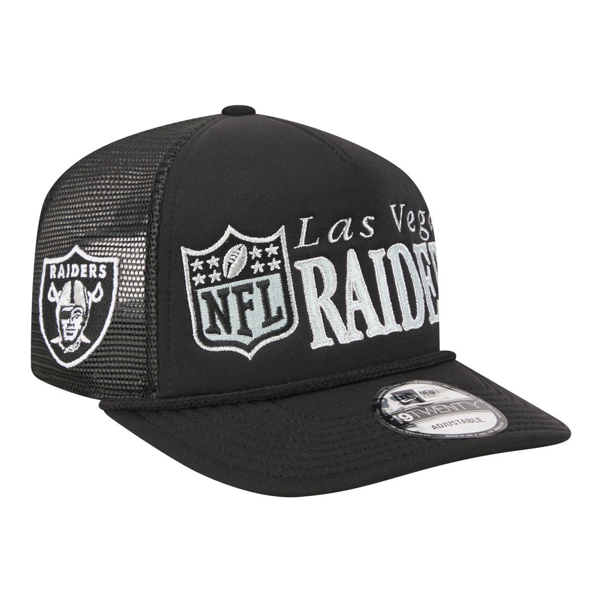 Men's New Era Black Las Vegas Raiders Throwback Foam 19TWENTY Adjustable Hat