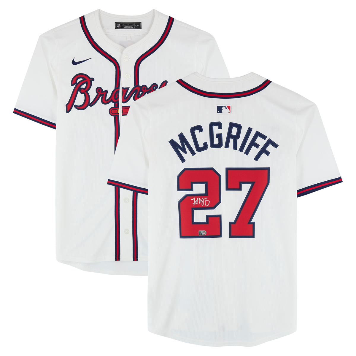 Fred McGriff Atlanta Braves Autographed White Nike Replica Jersey