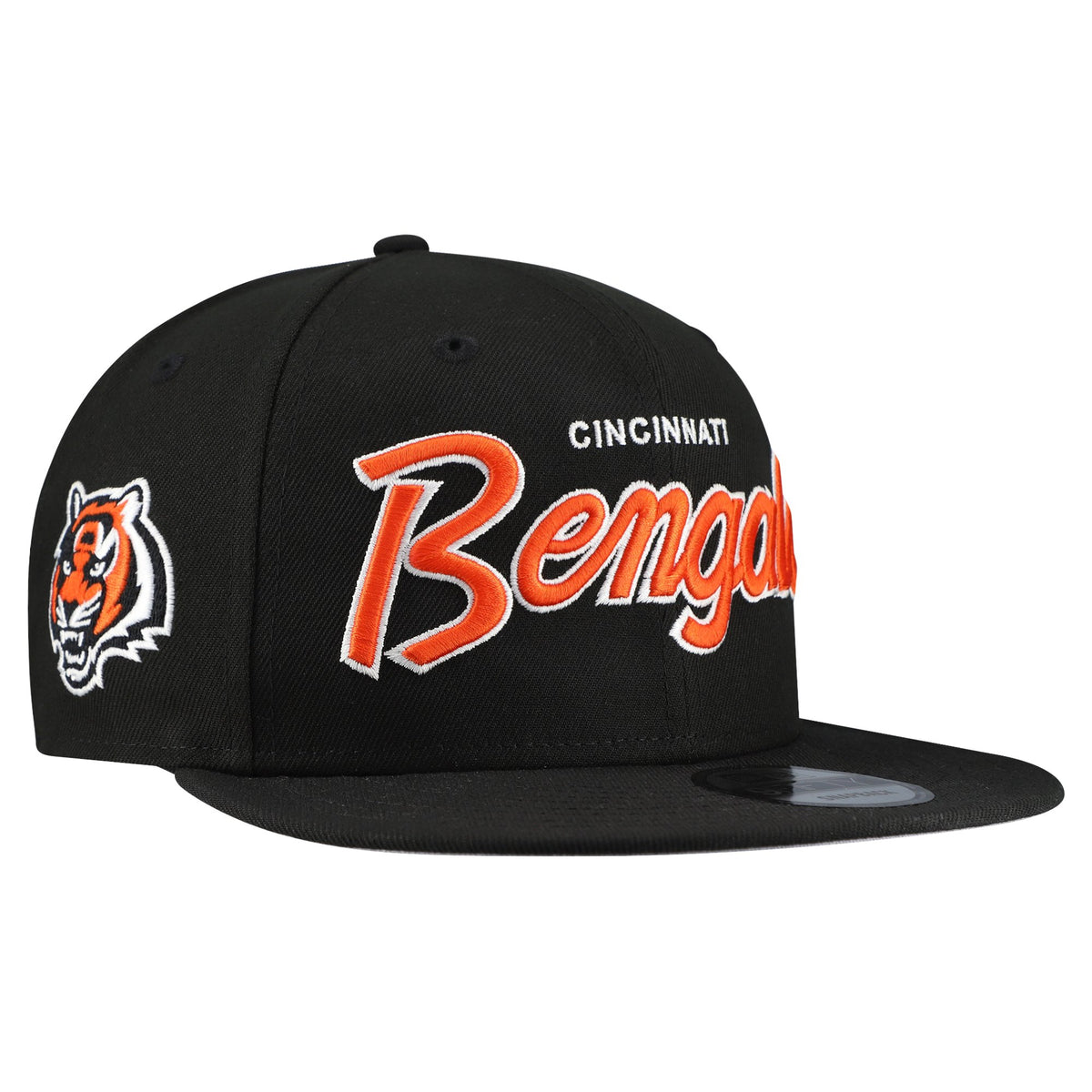 Men's New Era Black Cincinnati Bengals Main Script 9FIFTY Snapback Hat