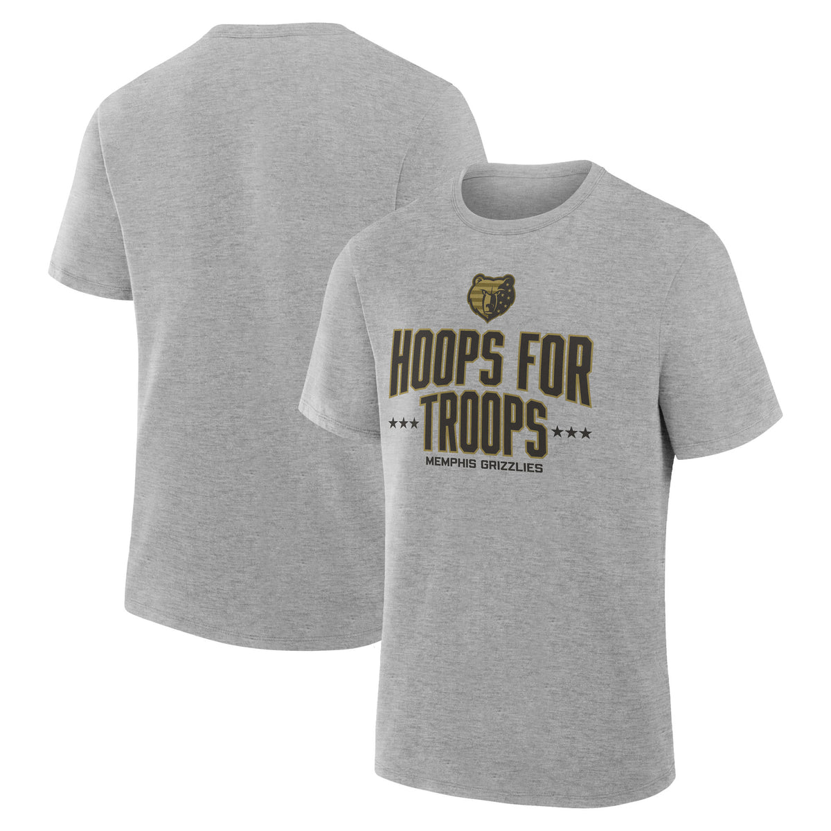Men's Gray Memphis Grizzlies Hoops For Troops T-Shirt