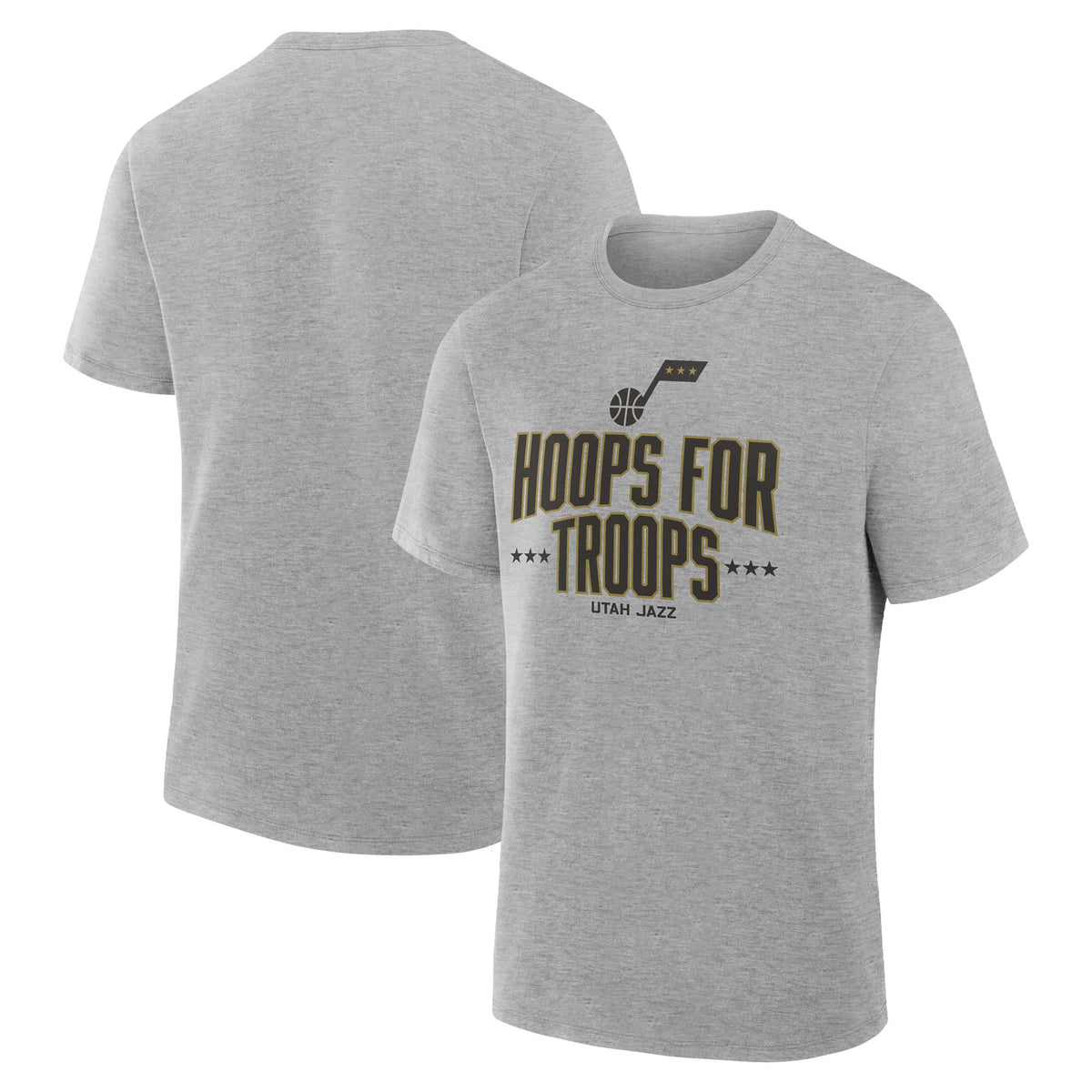 Men's Gray Utah Jazz Hoops For Troops T-Shirt