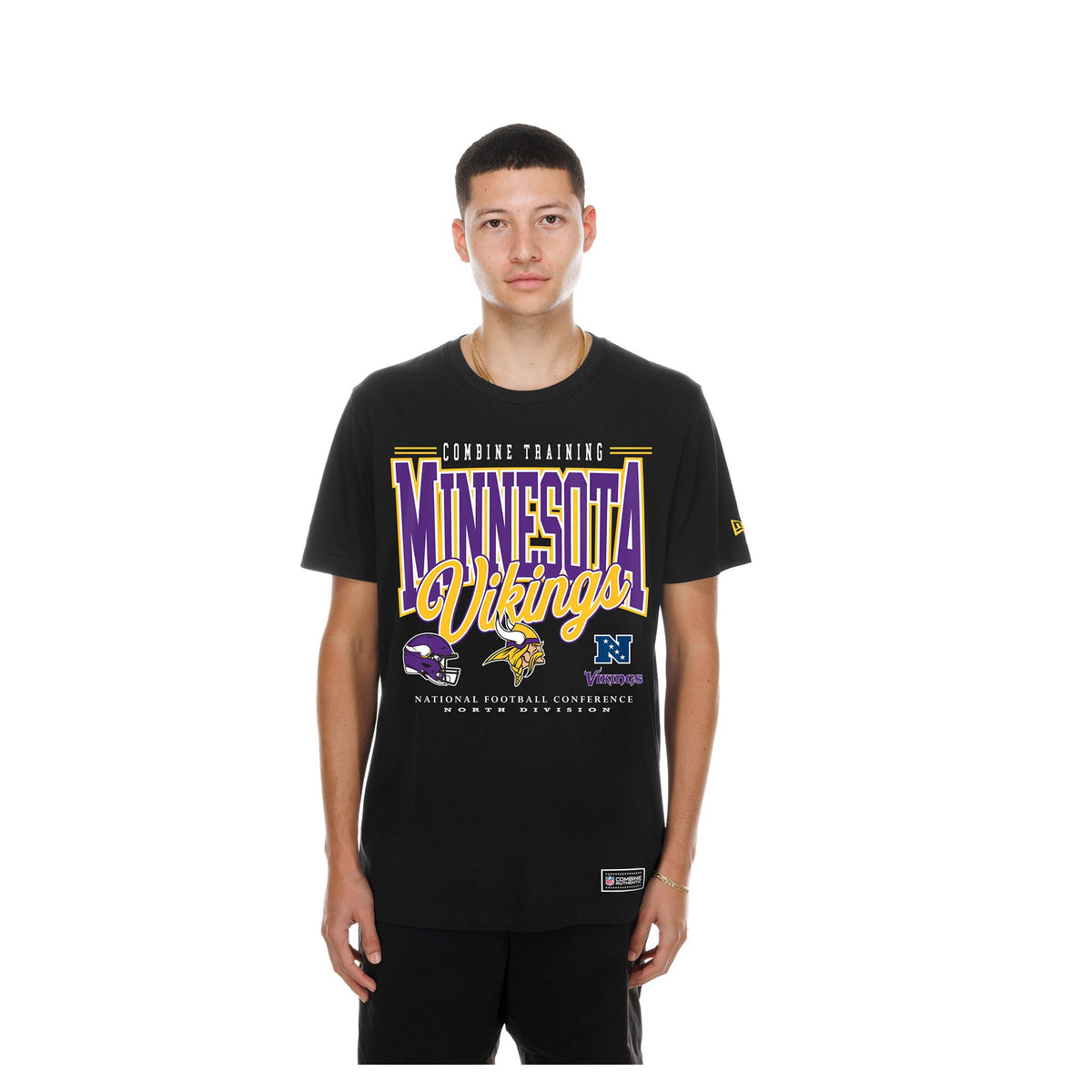 Men's New Era Black Minnesota Vikings Combine Authentic T-Shirt