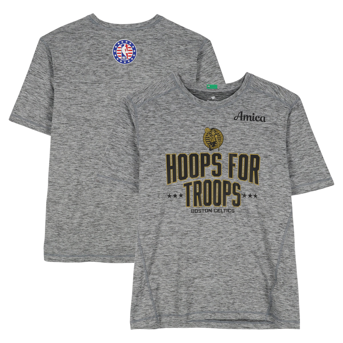 Boston Celtics Team-Issued Gray "Hoops For Troops" Short Sleeve Shirt from the 2025-26 NBA Season