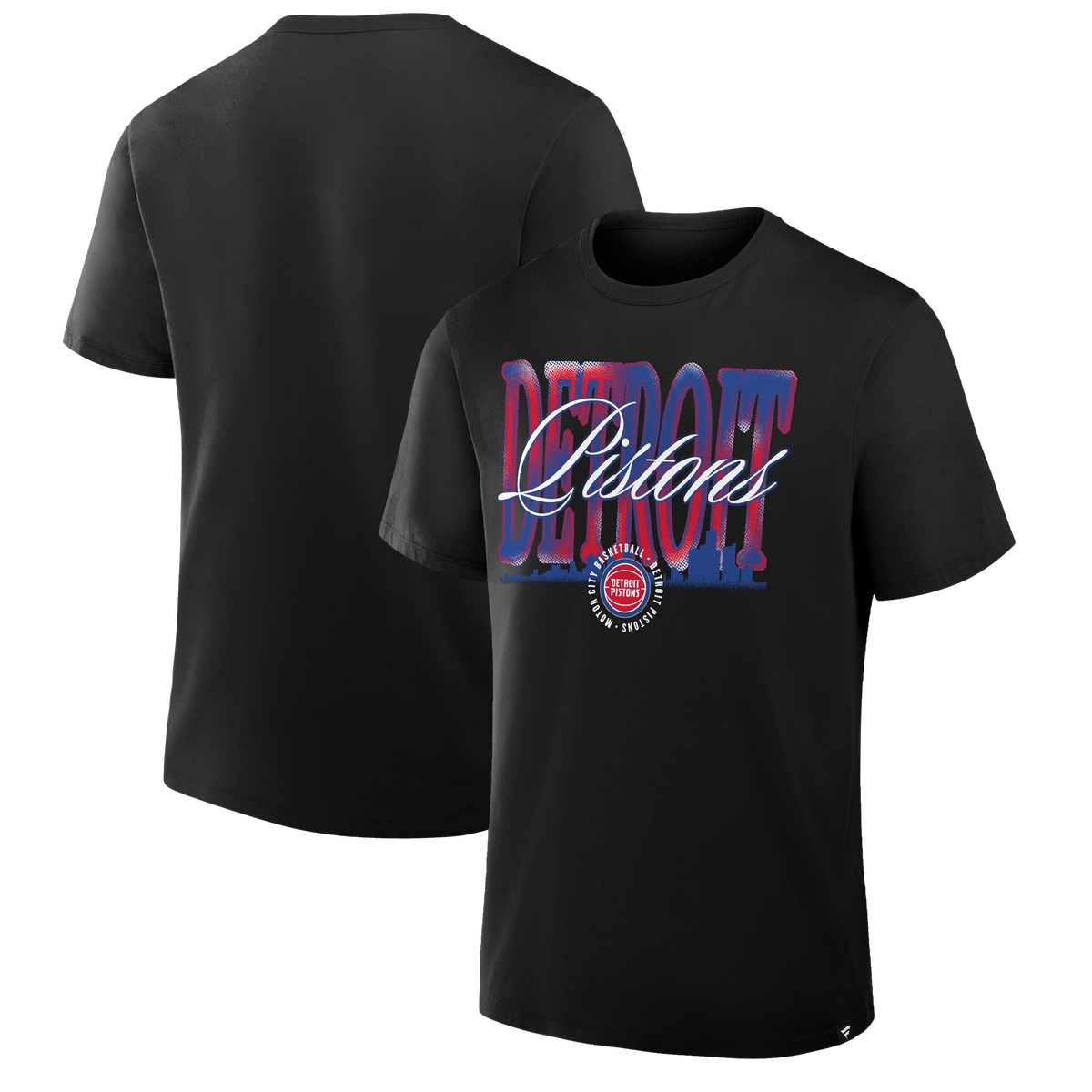 Men's Black Detroit Pistons Chrome Legacy T-Shirt