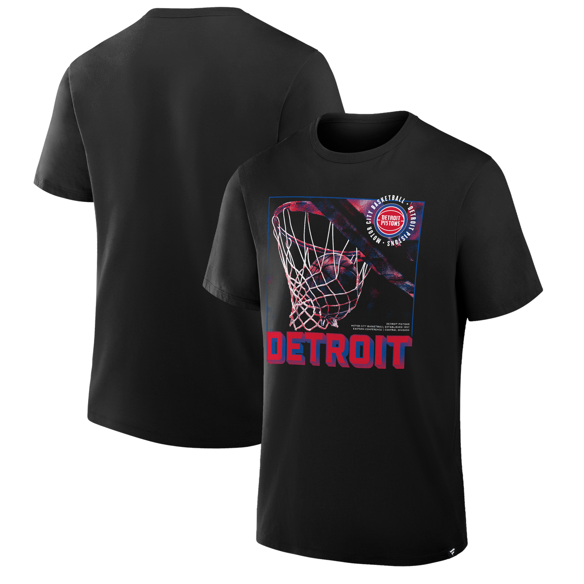 Men's Black Detroit Pistons Chrome Legacy T-Shirt