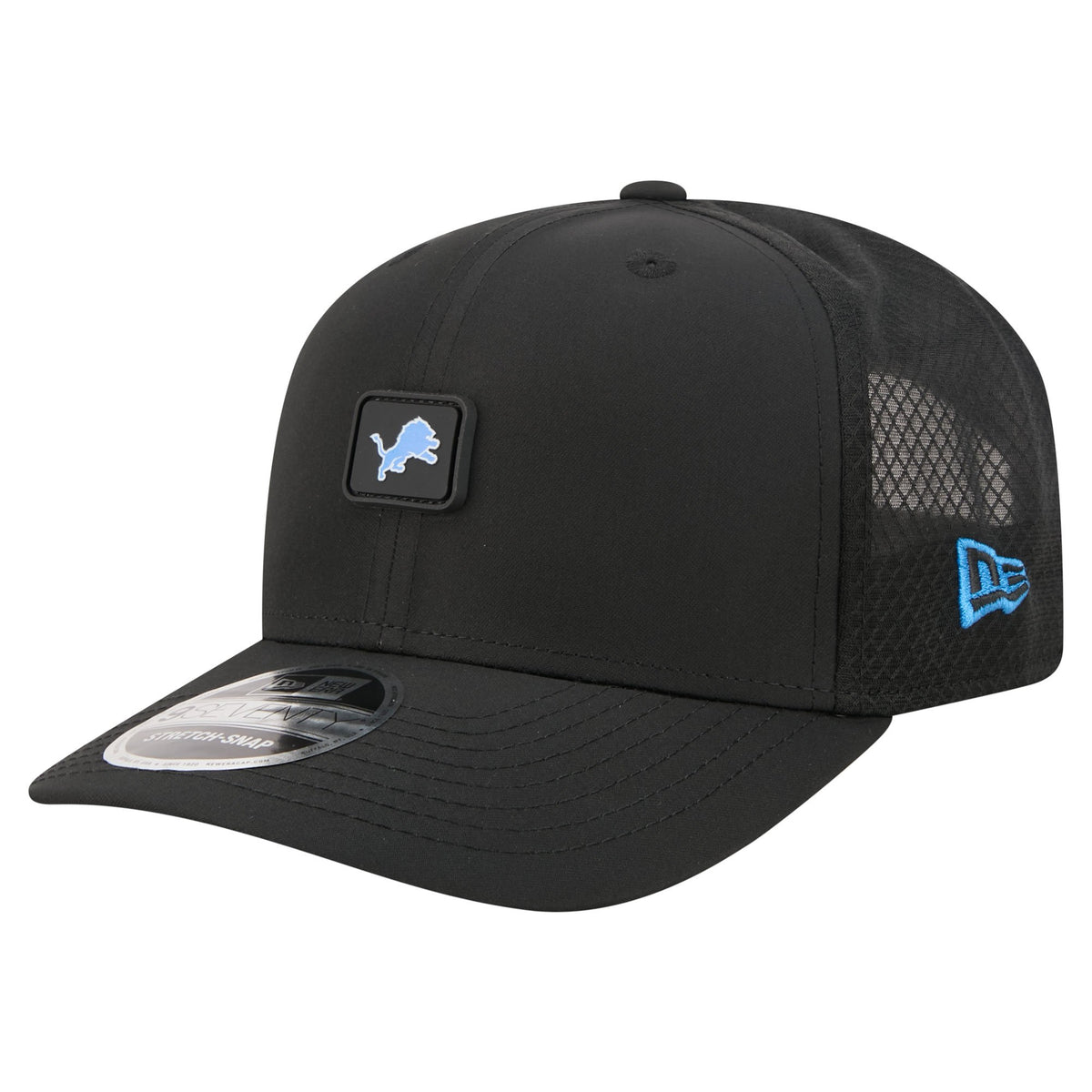 Men's New Era Black Detroit Lions Micro Badge 9SEVENTY Adjustable Hat