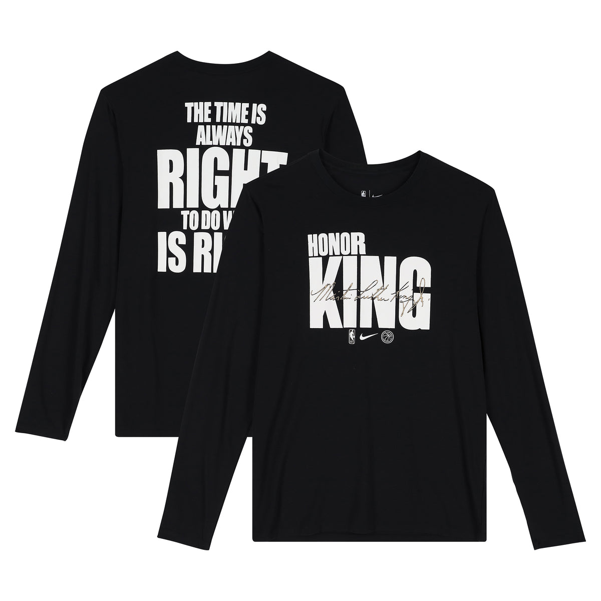 Boston Celtics Team-Issued Black "MLK" Long Sleeve T-Shirt from the 2025-26 NBA Season