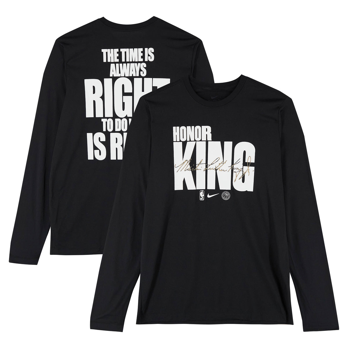 Atlanta Hawks Team-Issued Black "MLK" Long Sleeve T-Shirt from the 2025-26 NBA Season