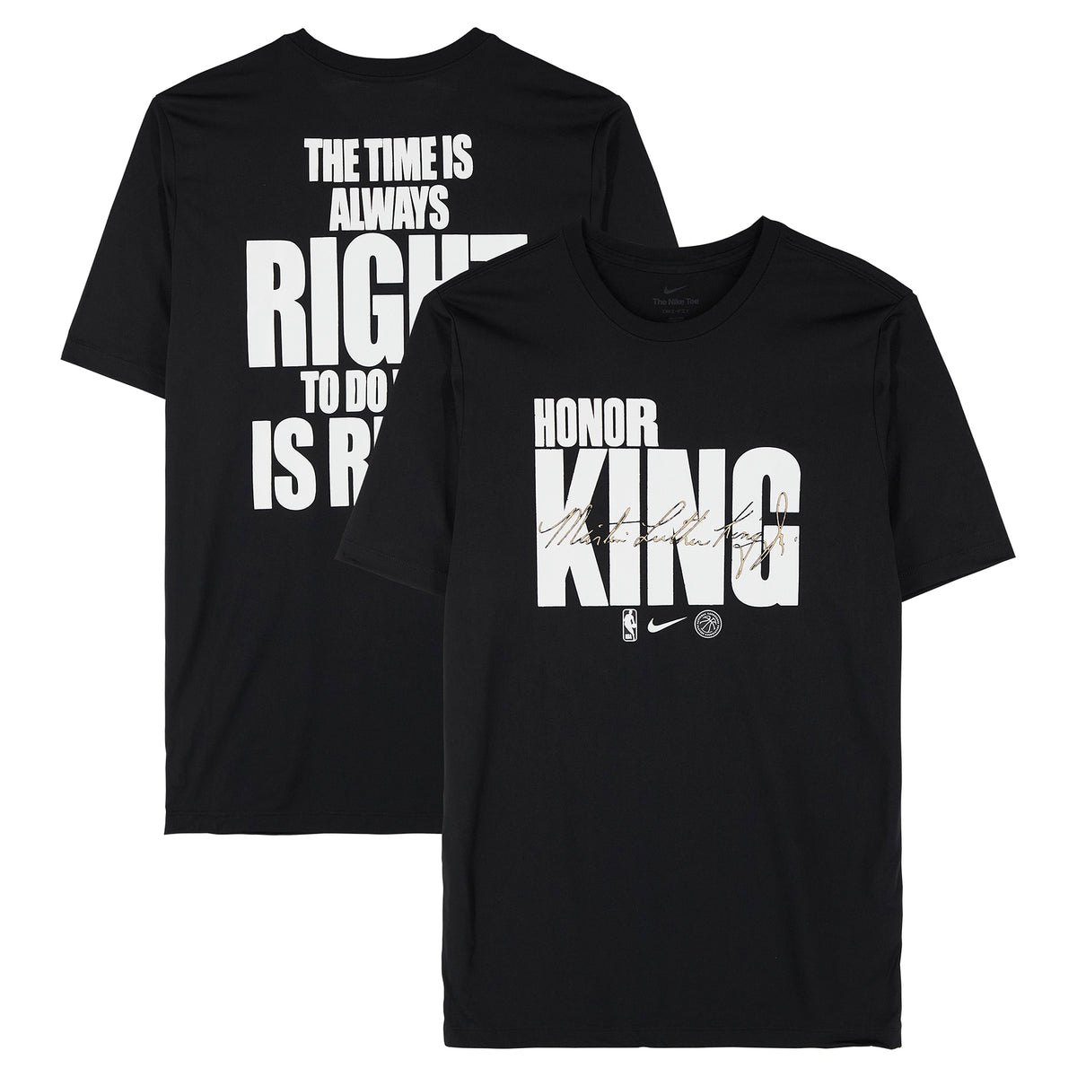 Atlanta Hawks Team-Issued Black "MLK" T-Shirt from the 2025-26 NBA Season