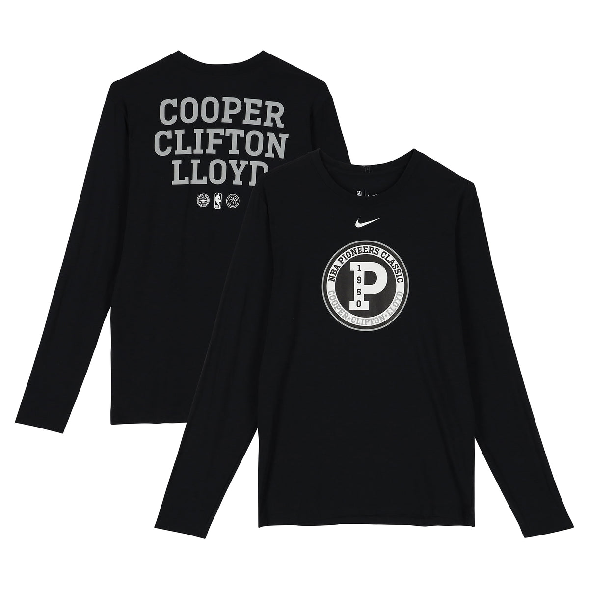 Boston Celtics Team-Issued Black "Pioneers Classic" Long Sleeve T-Shirt from the 2025-26 NBA Season