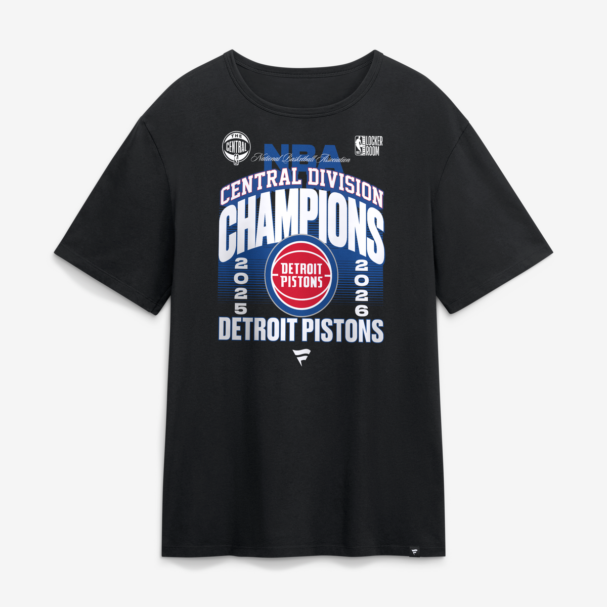 Men's Black Detroit Pistons 2026 Central Division Champions Locker Room T-Shirt