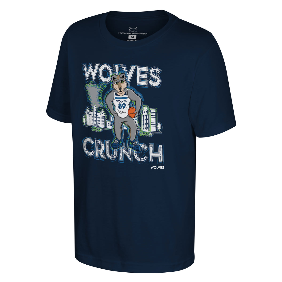 Youth Stadium Essentials Navy Minnesota Timberwolves Mascot City Elementized T-Shirt