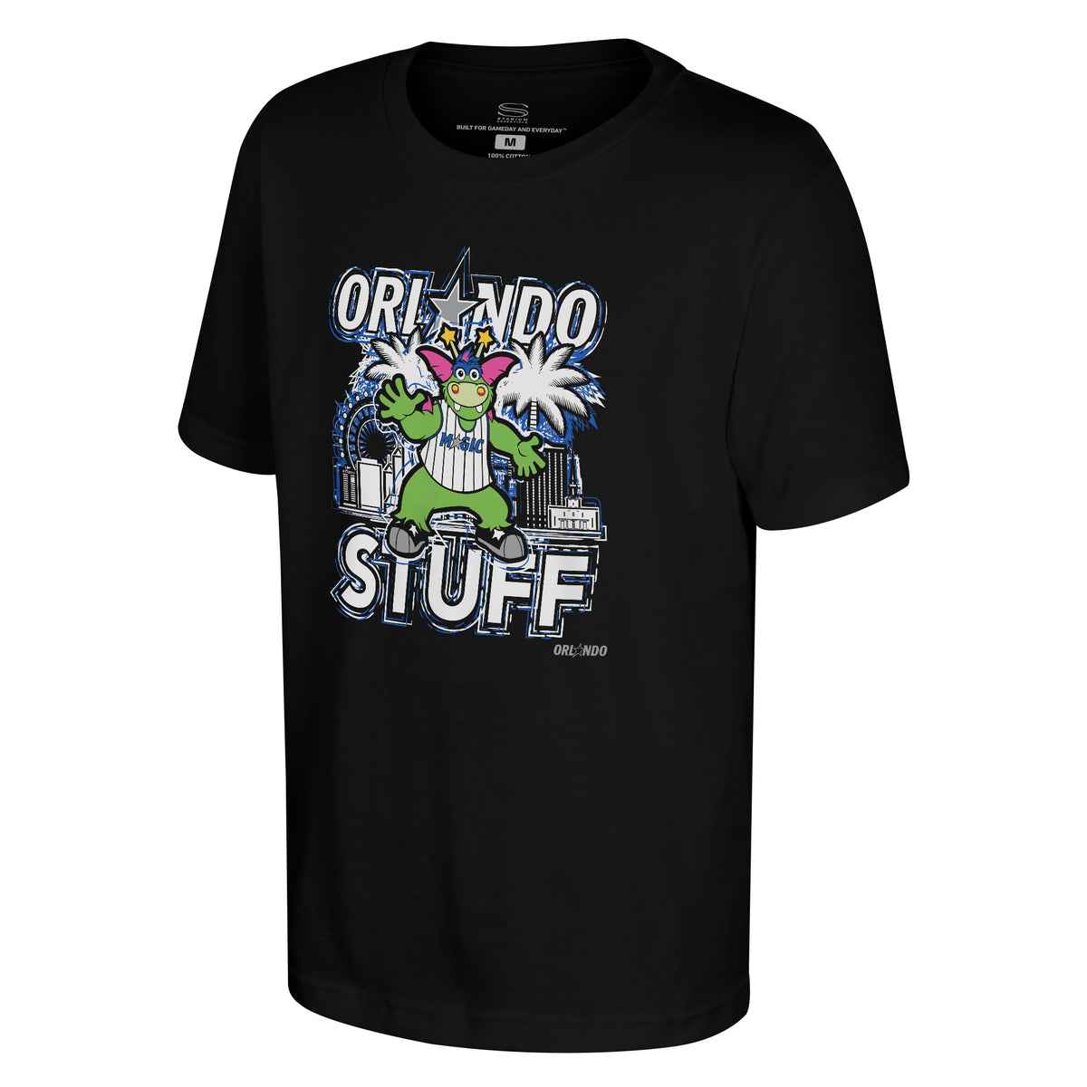 Youth Stadium Essentials Black Orlando Magic Mascot City Elementized T-Shirt