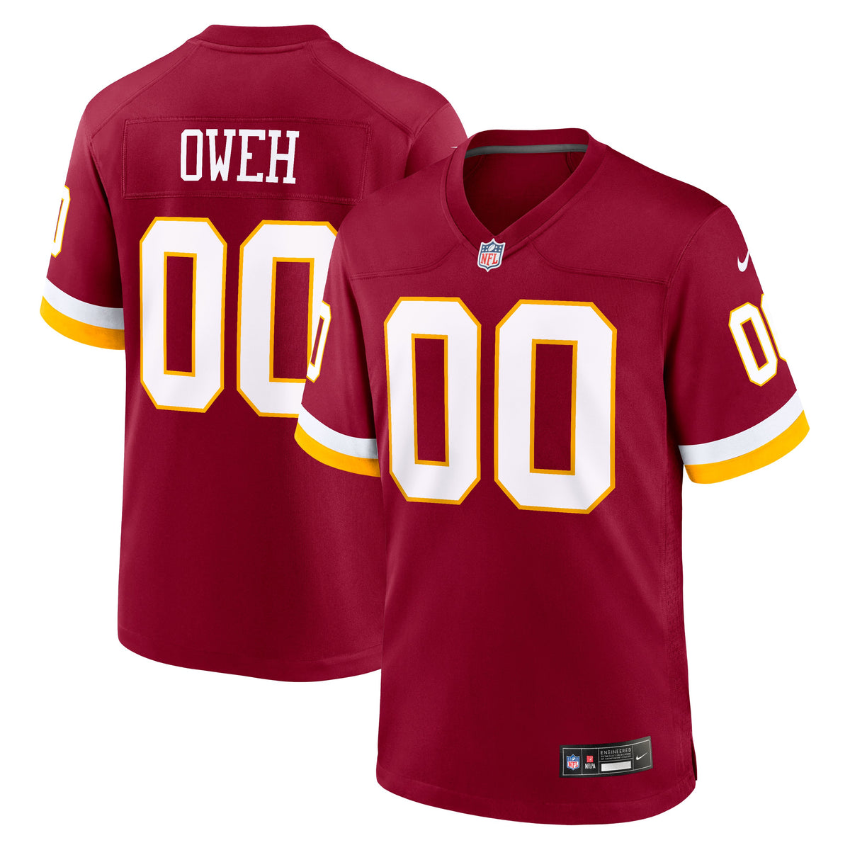 Men's Nike Odafe Oweh Burgundy Washington Commanders Game Jersey