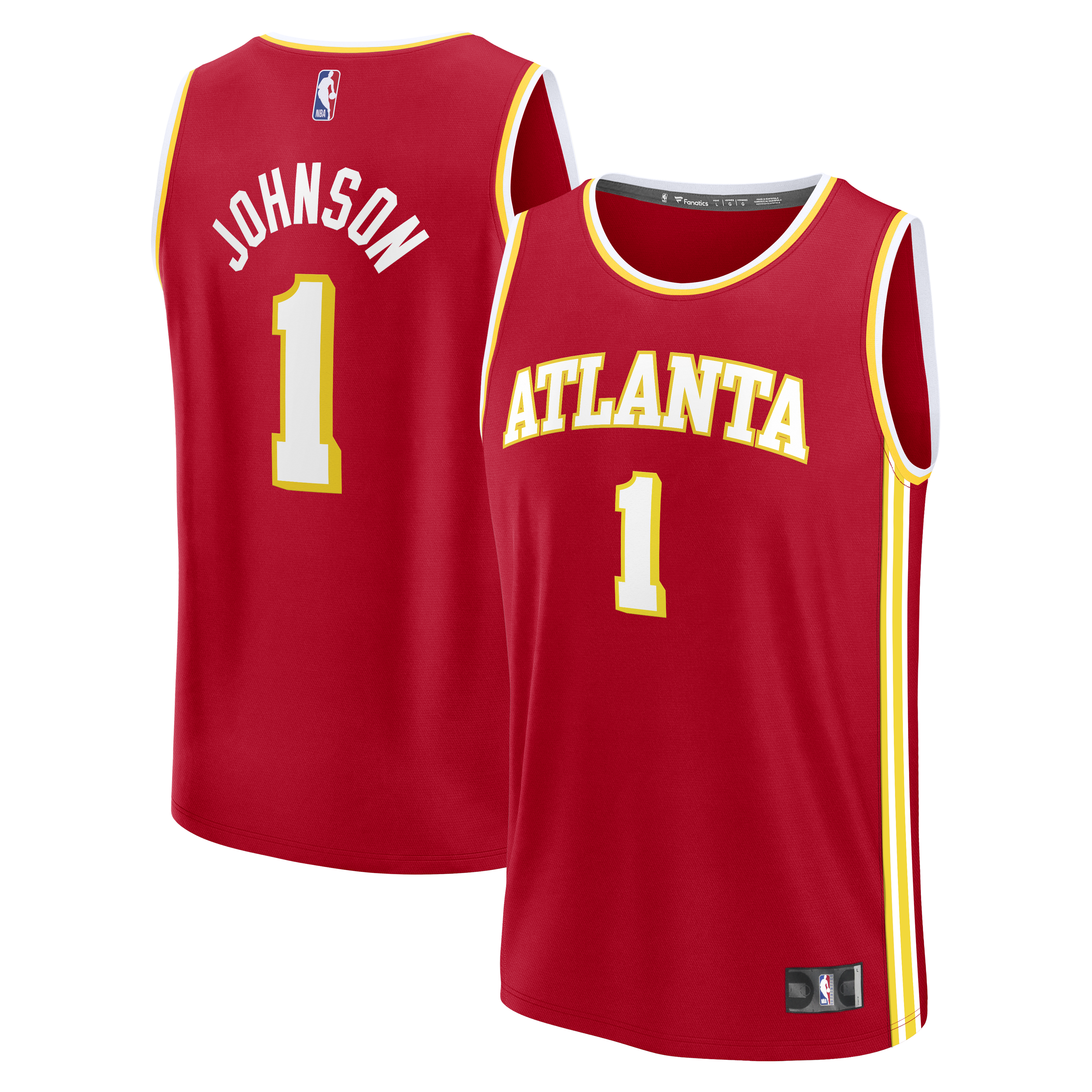 Youth Fanatics Jalen Johnson Red Atlanta Hawks Fast Break Jersey - Icon Edition