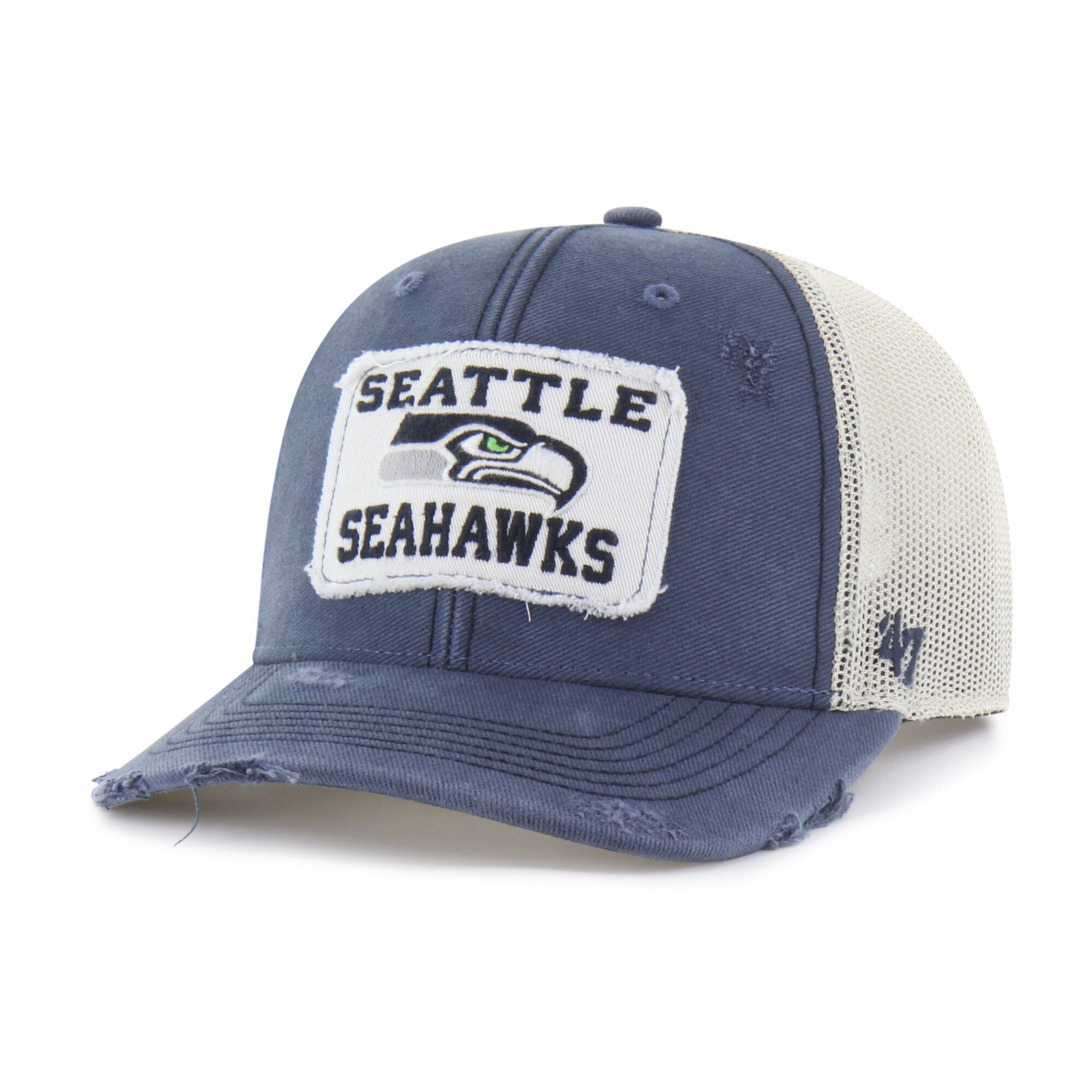 Men's '47 Navy Seattle Seahawks Egremont Well-Worn Adjustable Trucker Hat