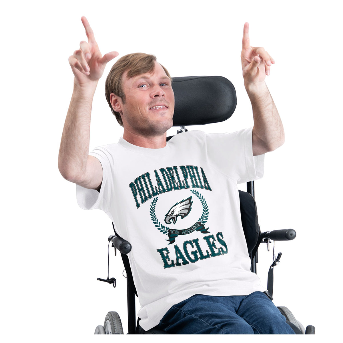 Men's G-III Sports by Carl Banks White Philadelphia Eagles Team Laurel Adaptive T-Shirt