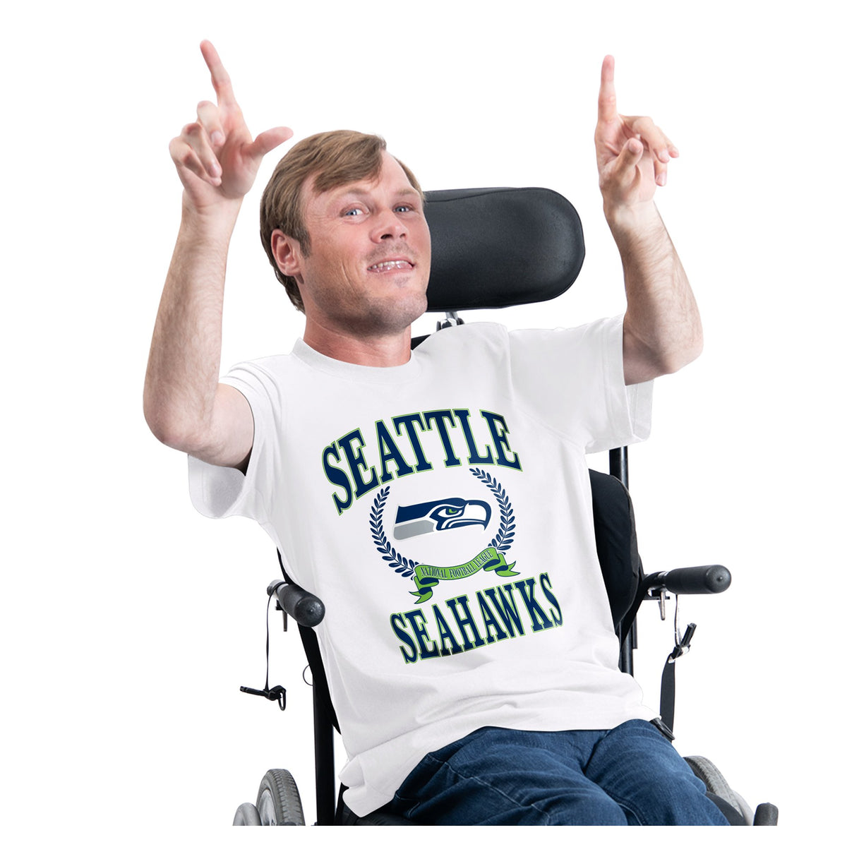 Men's G-III Sports by Carl Banks White Seattle Seahawks Team Laurel Adaptive T-Shirt