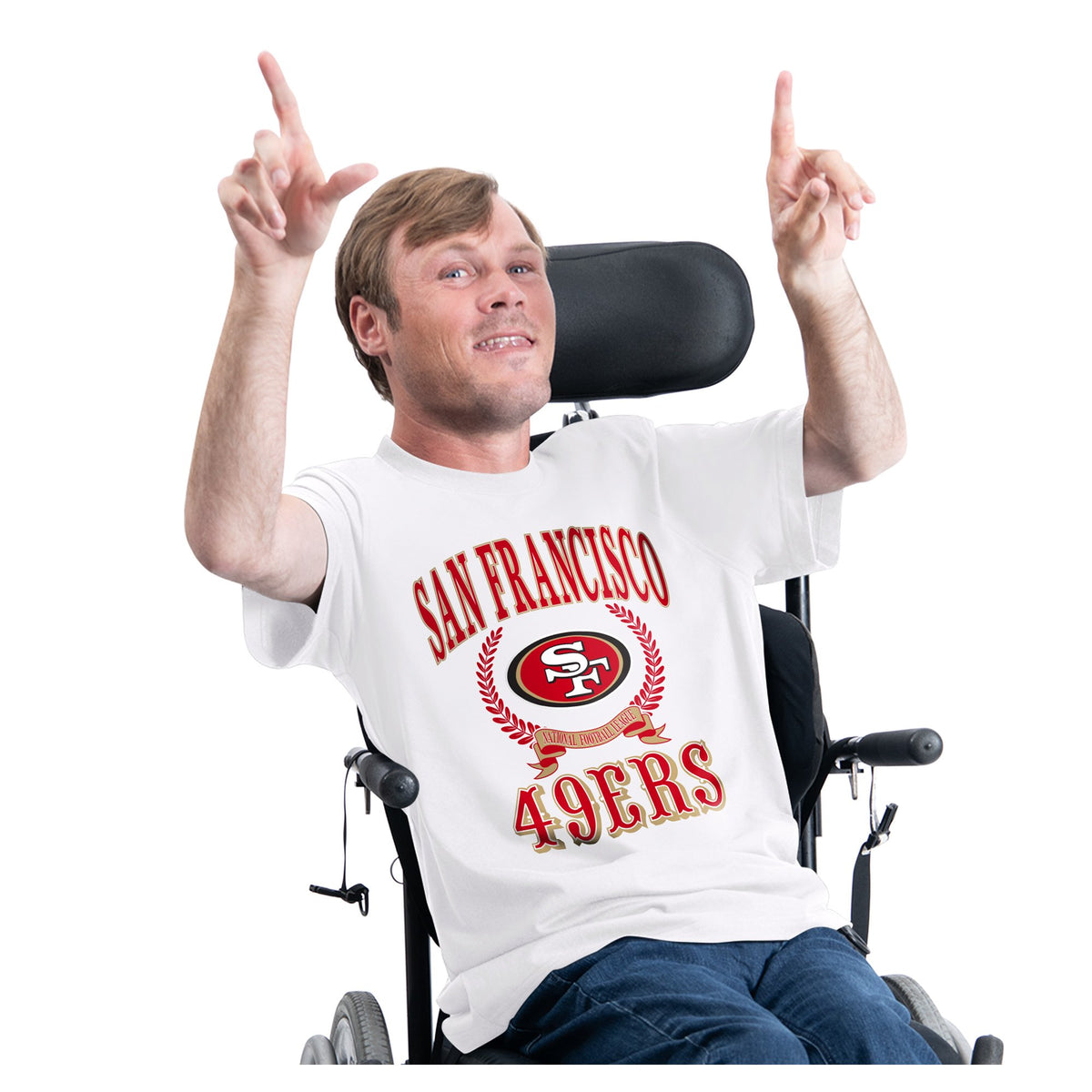 Men's G-III Sports by Carl Banks White San Francisco 49ers Team Laurel Adaptive T-Shirt
