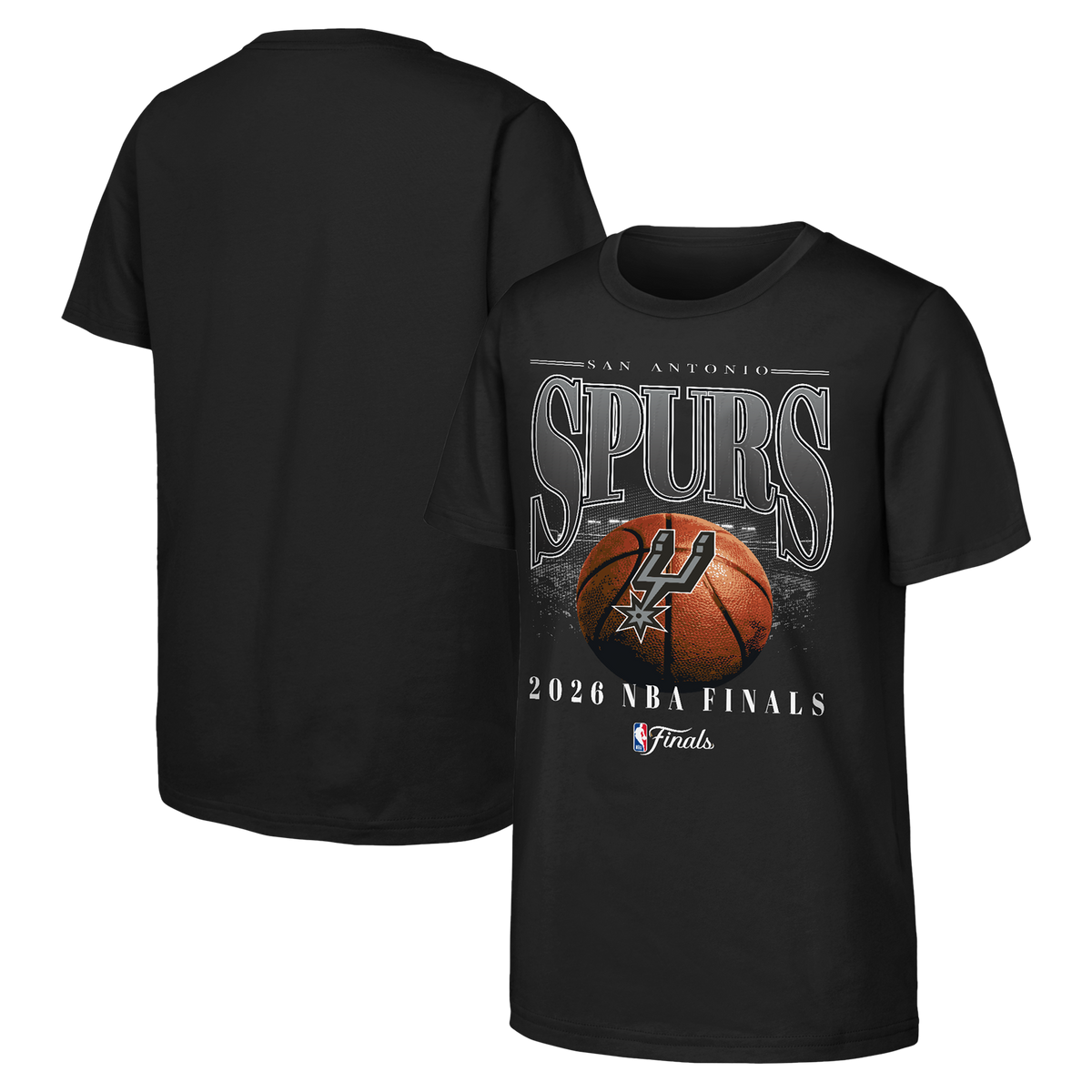 Youth Outerstuff Black San Antonio Spurs 2026 NBA Finals Bold T-Shirt