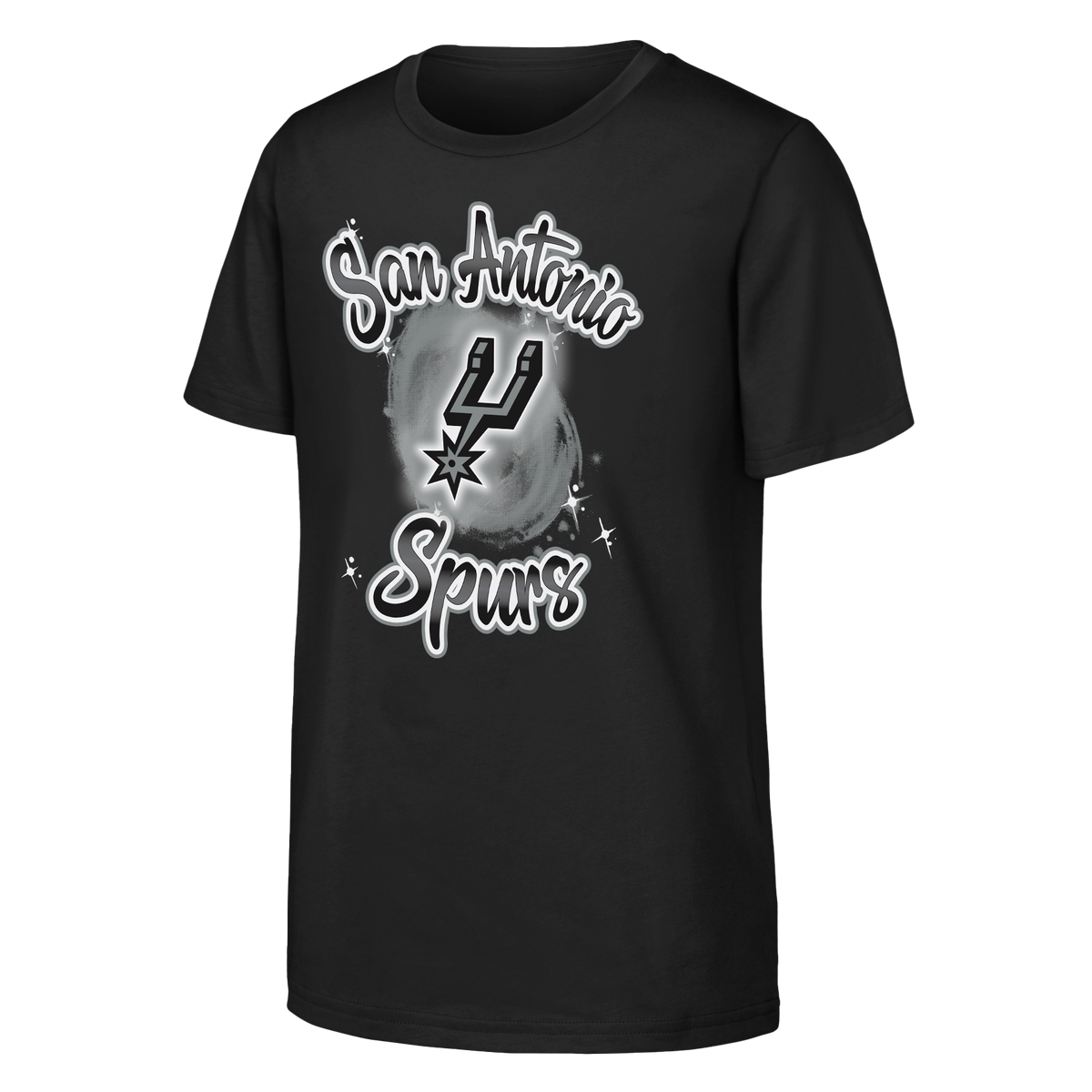 Youth Outerstuff Black San Antonio Spurs Air Brush T-Shirt