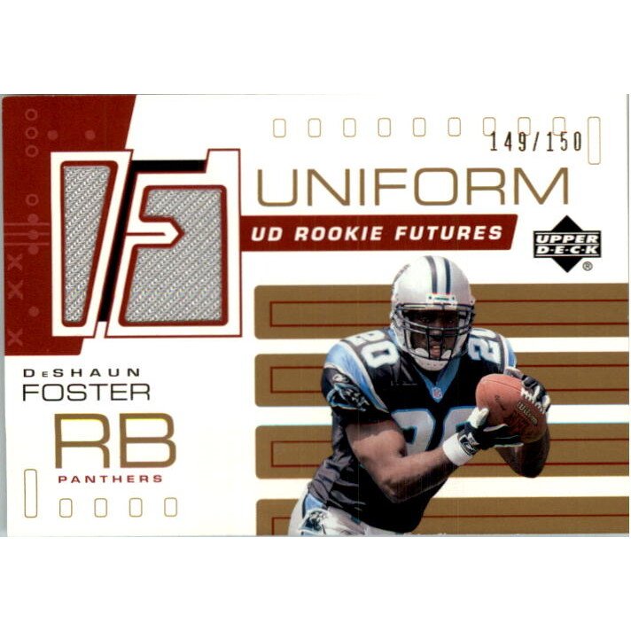 2002 Upper Deck Rookie Futures Jersey Gold #RFDF DeShaun Foster