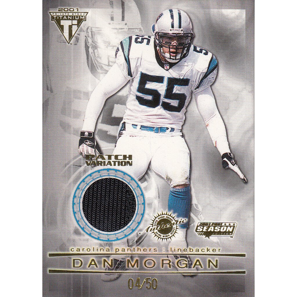 2001 Titanium Post Season Jersey Patches #18 Dan Morgan/50