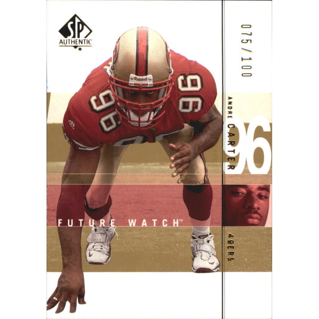 2001 SP Authentic Rookie Gold 100 #100 Andre Carter