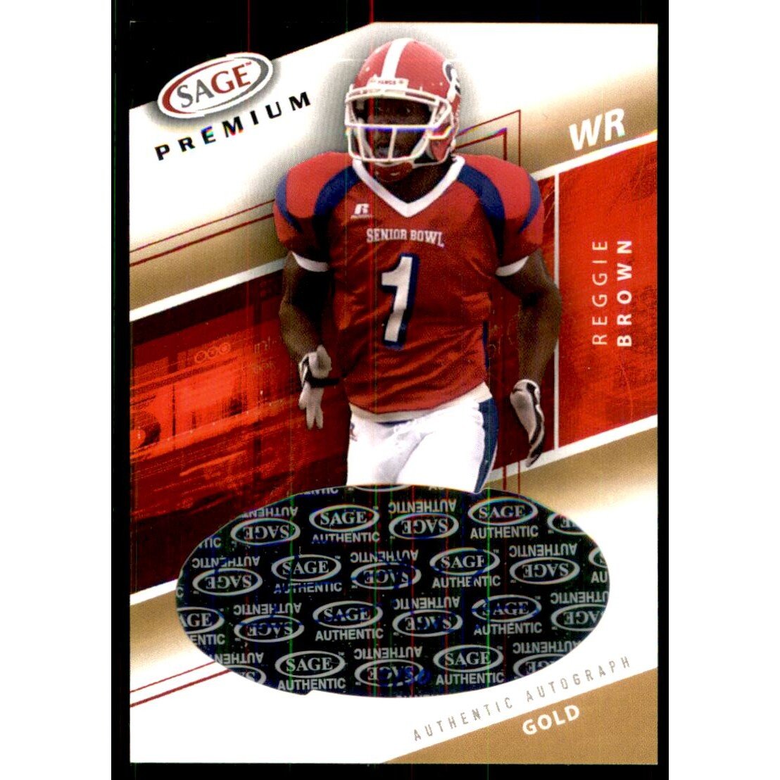 2005 SAGE Premium Action Autographs Gold #A40 Reggie Brown