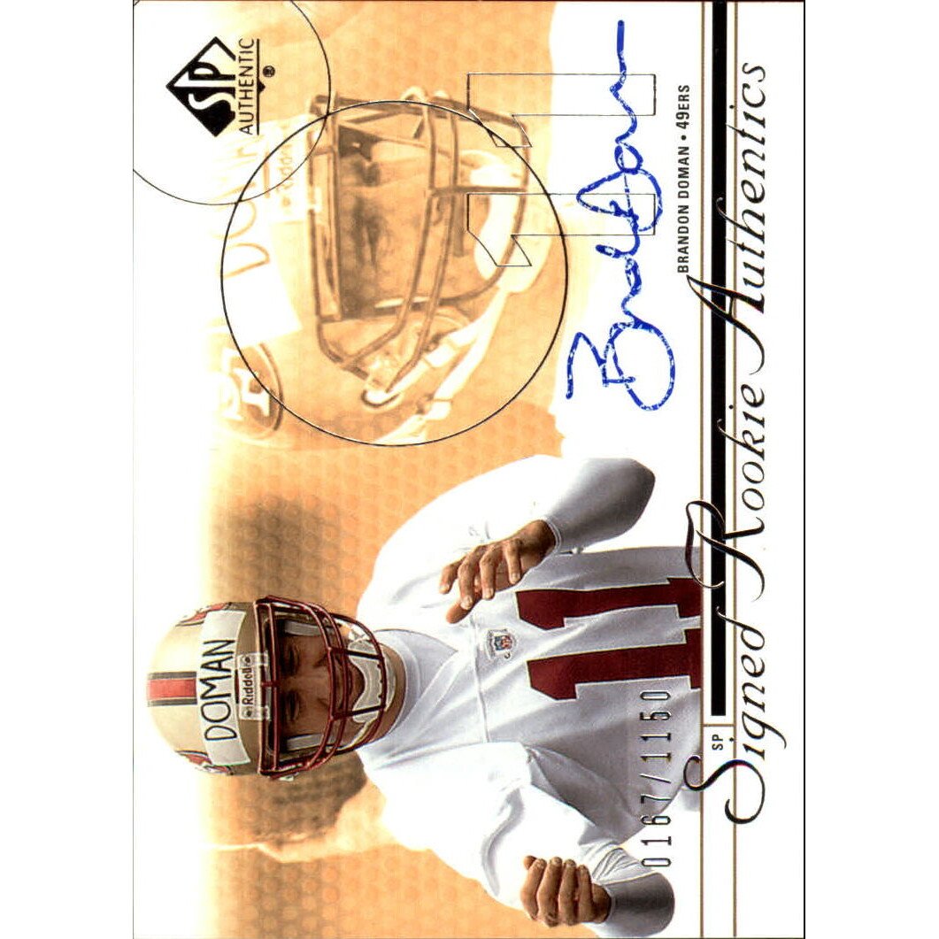 2002 SP Authentic #188 Brandon Doman AU RC