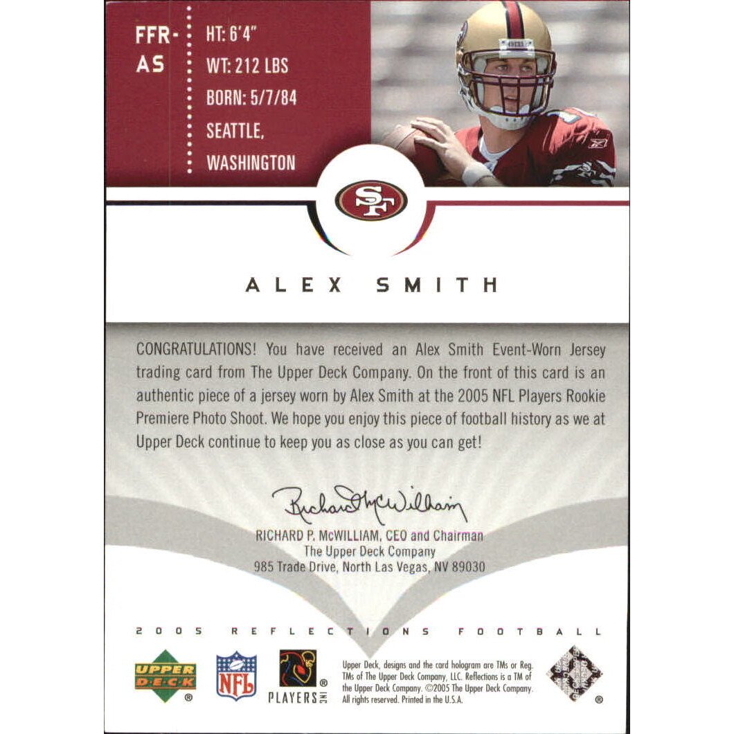 2005 Reflections Future Fabrics #FFRAS Alex Smith QB