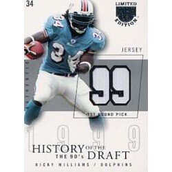 2003 SkyBox LE History of the Draft Jerseys Silver Proofs #HDRW Ricky Williams