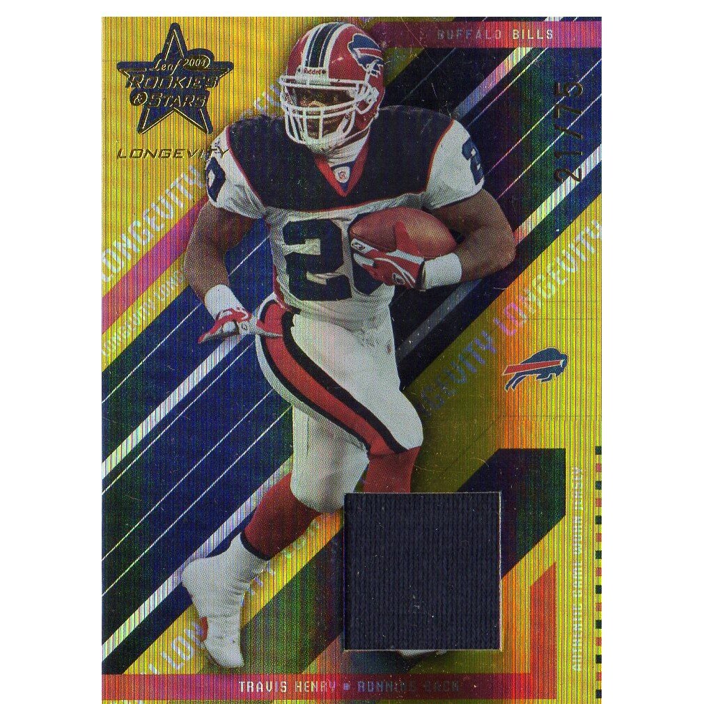 2004 Leaf Rookies and Stars Longevity Materials Gold #13 Travis Henry/75
