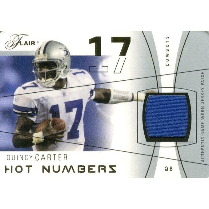2004 Flair Hot Numbers Game Used Die Cut Patches #HNQC Quincy Carter