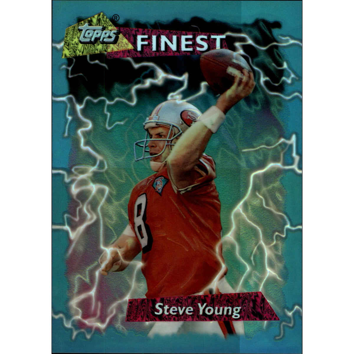 1995-96 Finest NFL Experience Show Jumbos Refractors #19 Steve Young