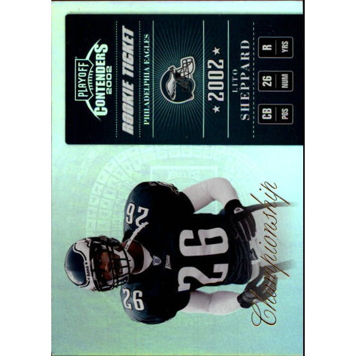 2002 Playoff Contenders Championship Ticket #152 Lito Sheppard