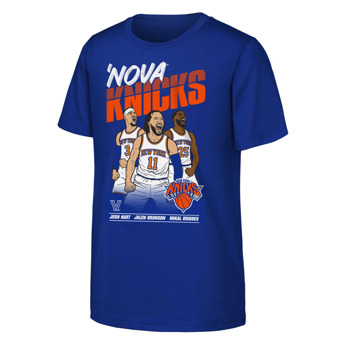 Youth Outerstuff Jalen Brunson, Josh Hart & Mikal Bridges Blue Nova Knicks T-Shirt