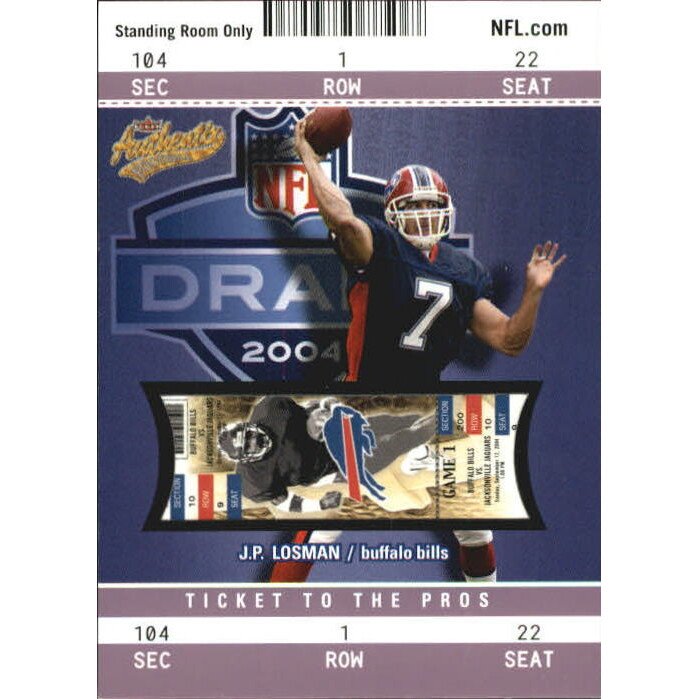 2004 Fleer Authentix Standing Room Only Purple #106 J.P. Losman