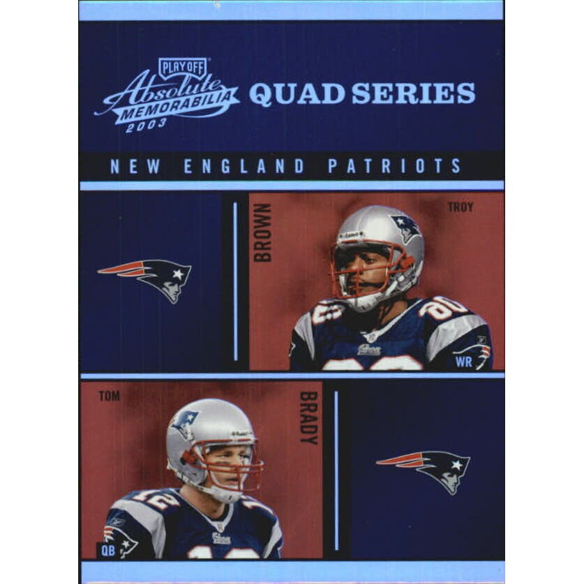 2003 Absolute Memorabilia Quad Series #QS8 Tom Brady/Antowain Smith/Troy Brown/Deion Branch