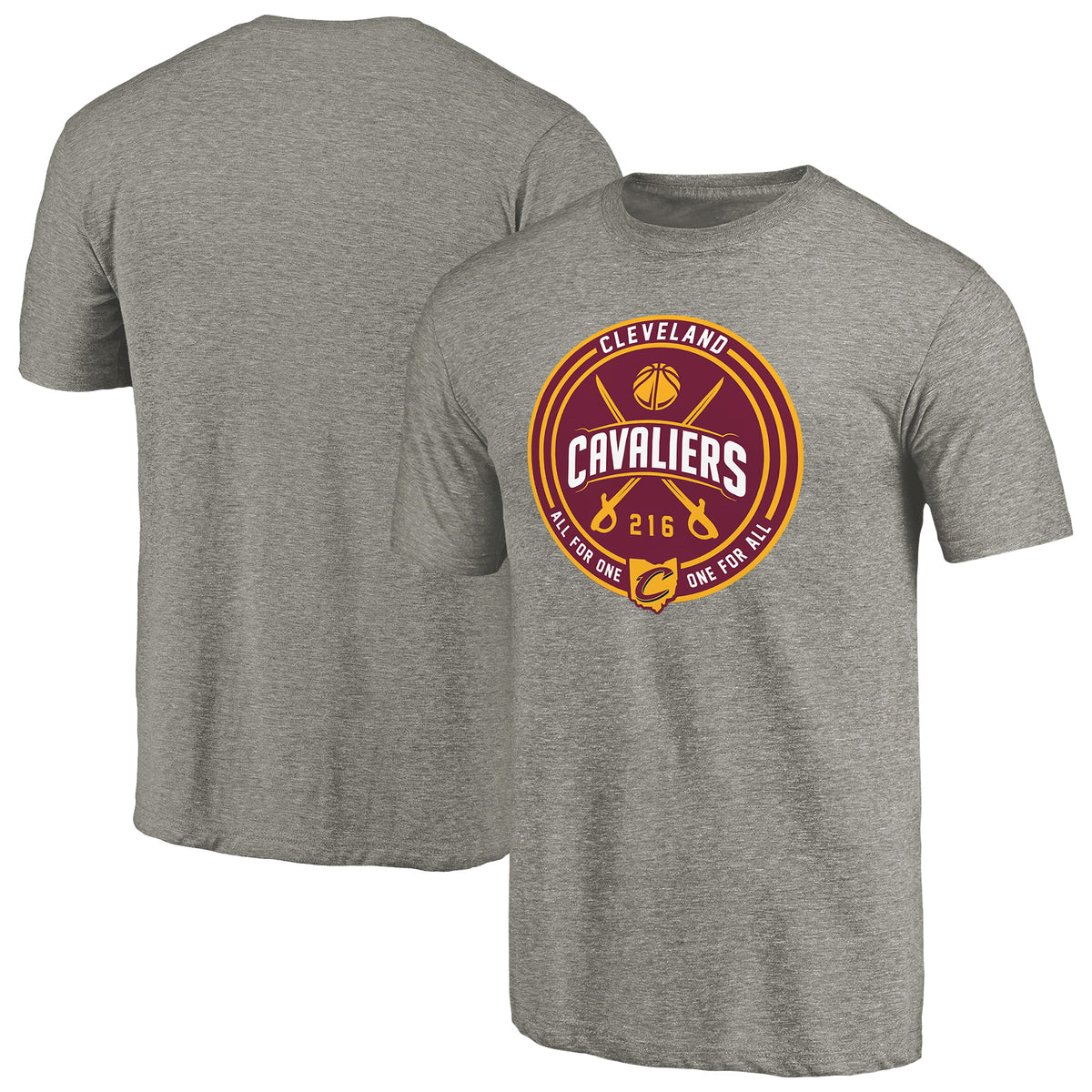 Men's Gray Cleveland Cavaliers One for All Hometown Collection Tri-Blend T-Shirt