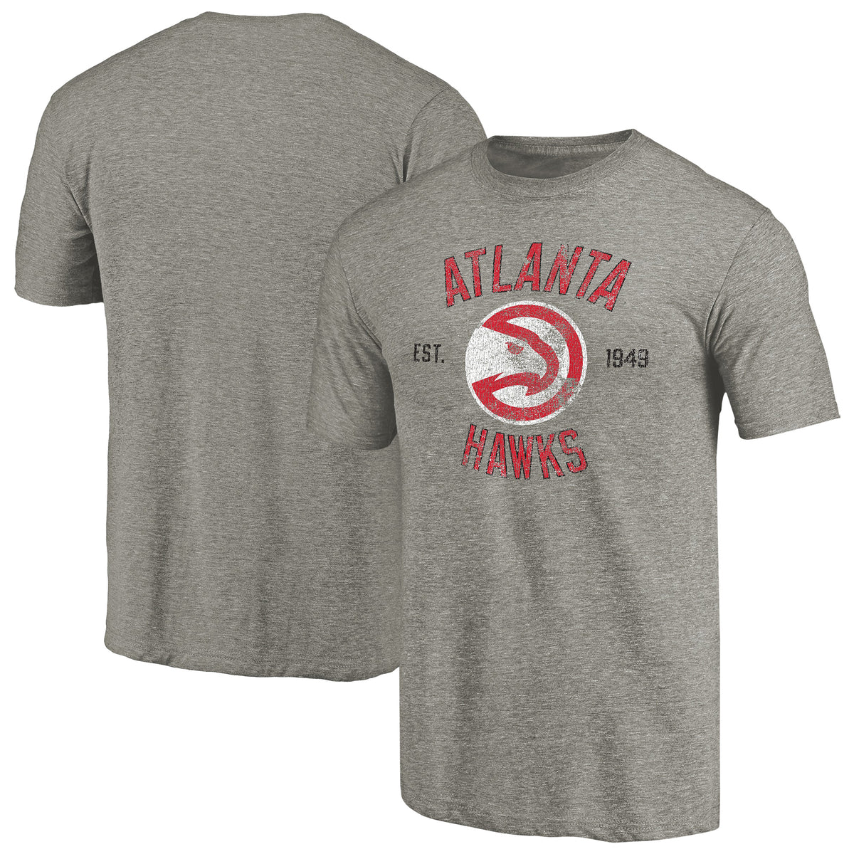 Men's Gray Atlanta Hawks Team Heritage Tri-Blend T-Shirt